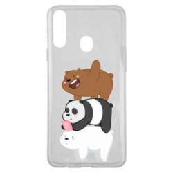 Чехол для Samsung A20s Гризли Панда и Белый - PrintSalon