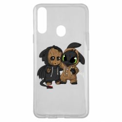 Чехол для Samsung A20s Groot And Toothless - PrintSalon