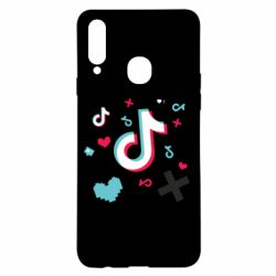 Чехол для Samsung A20s Icons TIK TOK - PrintSalon