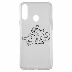 Чехол для Samsung A20s Кот Саймона Любовь - PrintSalon