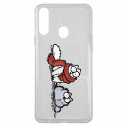 Чехол для Samsung A20s Кот Саймона Зима - PrintSalon