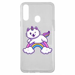 Чехол для Samsung A20s Котик-единорог - PrintSalon