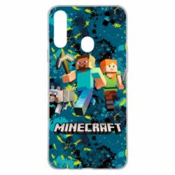 Чохол для Samsung A20s Minecraft Steve Alex And Dog - PrintSalon
