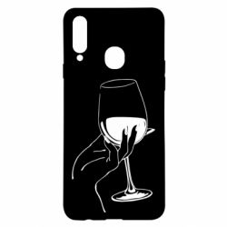 Чехол для Samsung A20s Рука с бокалом - PrintSalon