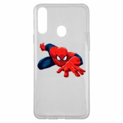 Чехол для Samsung A20s Spiderman and jump - PrintSalon