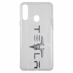 Чехол для Samsung A20s Tesla Car logo - PrintSalon
