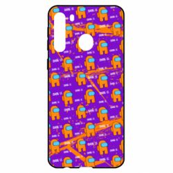 Чехол для Samsung A21 Among Us and grunge background - PrintSalon