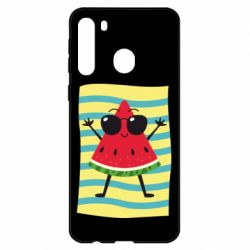 Чехол для Samsung A21 Арбуз на пляже - PrintSalon