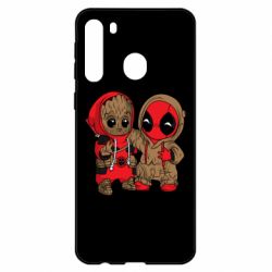 Чехол для Samsung A21 Baby Groot And Deadpool - PrintSalon