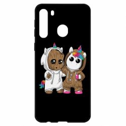 Чехол для Samsung A21 Baby Groot And Unicorn - PrintSalon