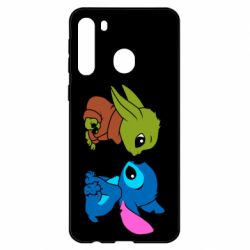 Чехол для Samsung A21 Baby Yoda And Stitch - PrintSalon