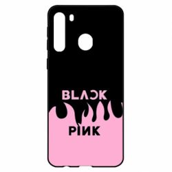 Чехол для Samsung A21 Blackpink pink fire - PrintSalon