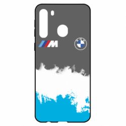 Чехол для Samsung A21 BMW logo and gray background - PrintSalon