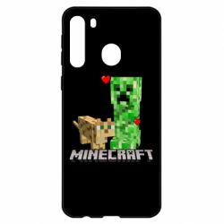 Чехол для Samsung A21 Creeper and Cat - PrintSalon