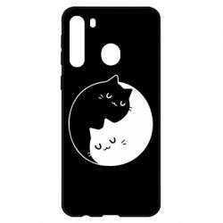 Чехол для Samsung A21 Cute yin yang cats - PrintSalon