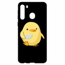 Чехол для Samsung A21 Цыпленок с ножом мем - PrintSalon
