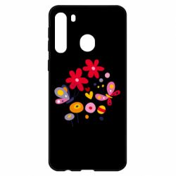 Чехол для Samsung A21 Flowers and Butterflies - PrintSalon