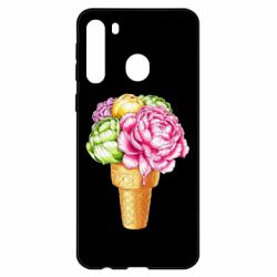Чехол для Samsung A21 Ice cream flowers - PrintSalon