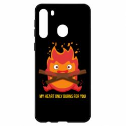 Чехол для Samsung A21 MY HEART ONLY  BURNS FOR YOU - PrintSalon