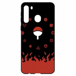 Чехол для Samsung A21 Naruto Sasuke Uchiha Sharingan - PrintSalon