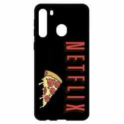 Чехол для Samsung A21 Netflix and pizza - PrintSalon