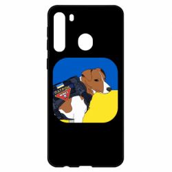 Чехол для Samsung A21 Патрон на фоне флага - PrintSalon