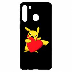 Чехол для Samsung A21 Pikachu Heart - PrintSalon
