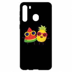 Чехол для Samsung A21 Pineapple with watermelon - PrintSalon
