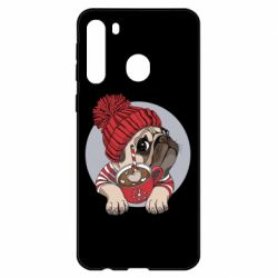 Чехол для Samsung A21 Pug And Coffee - PrintSalon