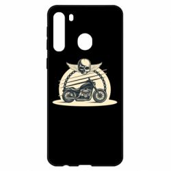 Чехол для Samsung A21 Skull and Bike - PrintSalon