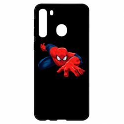 Чехол для Samsung A21 Spiderman and jump-PrintSalon Чехол для Samsung A21 Spiderman and jump