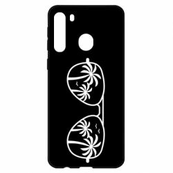 Чехол для Samsung A21 Sunglasses And Palm Trees - PrintSalon