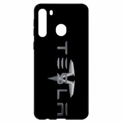 Чехол для Samsung A21 Tesla Car logo