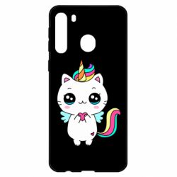 Чехол для Samsung A21 The cat is unicorn - PrintSalon