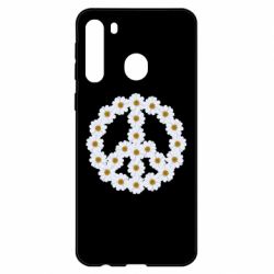 Чехол для Samsung A21 Знак мира из ромашек - PrintSalon