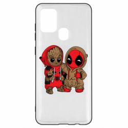 Чехол для Samsung A21s Baby Groot And Deadpool - PrintSalon