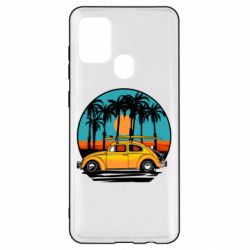 Чехол для Samsung A21s Car and sunset - PrintSalon