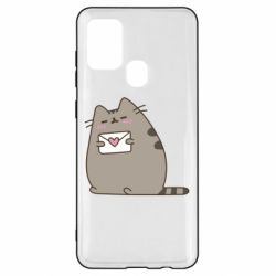 Чехол для Samsung A21s Cat with a letter - PrintSalon