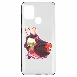 Чехол для Samsung A21s Chibi Bunny Kamado Nezuko - PrintSalon
