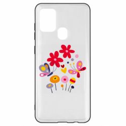 Чехол для Samsung A21s Flowers and Butterflies - PrintSalon