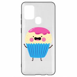 Чехол для Samsung A21s Funny cupcake with smile - PrintSalon