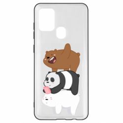 Чехол для Samsung A21s Гризли Панда и Белый - PrintSalon