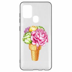 Чехол для Samsung A21s Ice cream flowers - PrintSalon