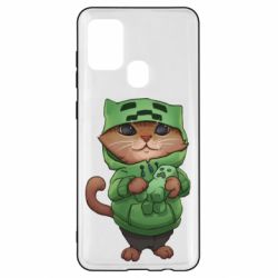 Чехол для Samsung A21s Кот Майнкрафт - PrintSalon