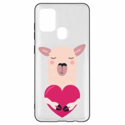 Чохол для Samsung A21s Lama with heart - PrintSalon
