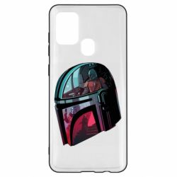 Чехол для Samsung A21s Mandalorian Helmet profil - PrintSalon