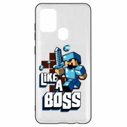 Чехол для Samsung A21s Minecraft Like a Boss - PrintSalon