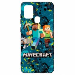 Чохол для Samsung A21s Minecraft Steve Alex And Dog - PrintSalon
