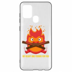 Чехол для Samsung A21s MY HEART ONLY  BURNS FOR YOU - PrintSalon