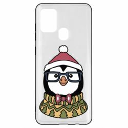 Чехол для Samsung A21s New Year's Penguin - PrintSalon